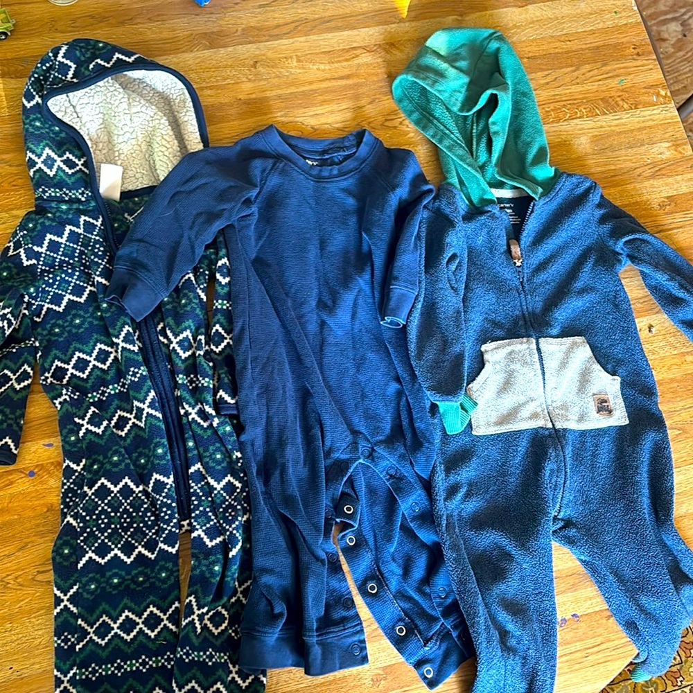 Carters boys Fleece Jumpsuit Bundle